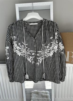 Блуза zara з вишивкою блузка zara сорочка вишита