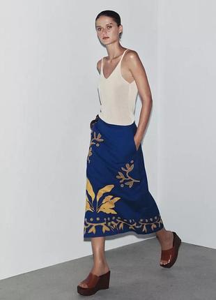 Длинная юбка с вышивкой zw collection
