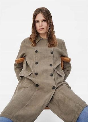 Льняной тренч zara
