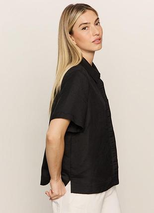 Cos рубашка с укороченным рукавом из смесового хлопка