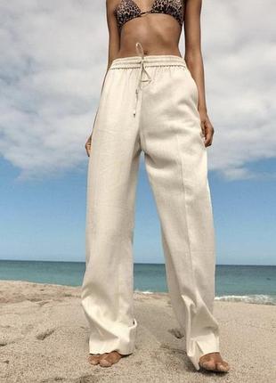 Штани льон зара