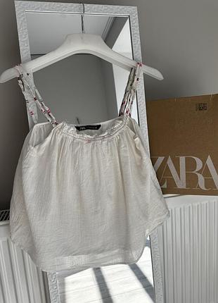 Натуральний топ zara майка блузка zara