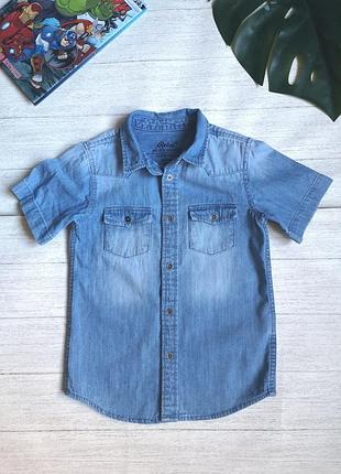 Джинсова сорочка з коротким рукавом