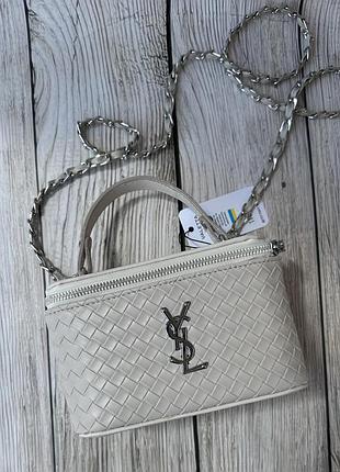 Женская  бежевая сумочка, кросс-боди