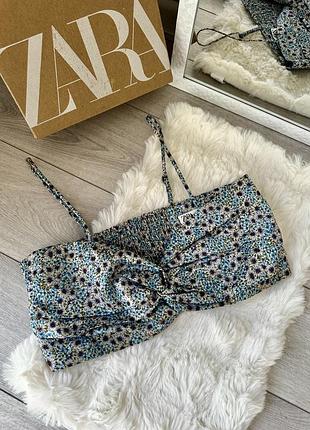 Топ zara квітковий принт