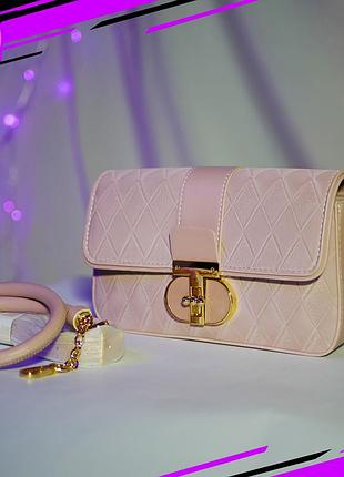 Женская стильная высококачественная розовая сумочка. сумка через плечо