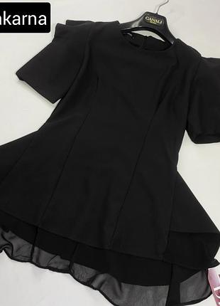 Блуза женская черная прижиана черная от бренда makarna s