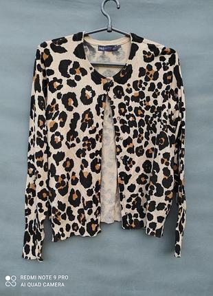 Кардиган вискоза в принт леопард от m&amp;s размер uk 16