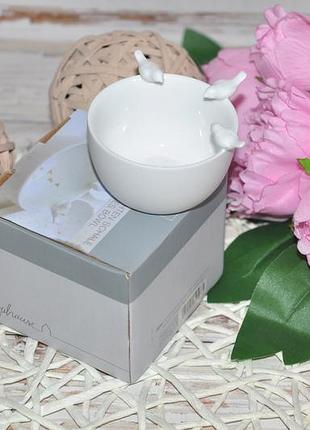 Новая фирменная фарфоровая миска пиалка с птицами оригинал raeder нитевичка