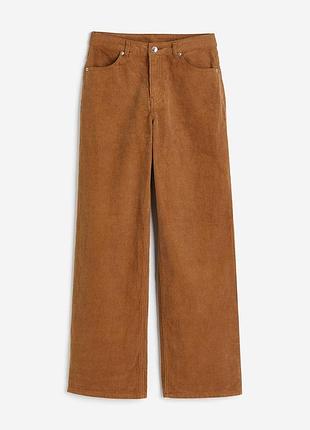 Вельветовые штаны палаццо прямые h&m