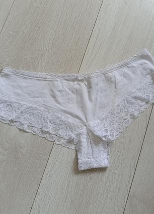 Ажурные трусы базовые белые трусики коттоновые esmara lingerie l 12 40