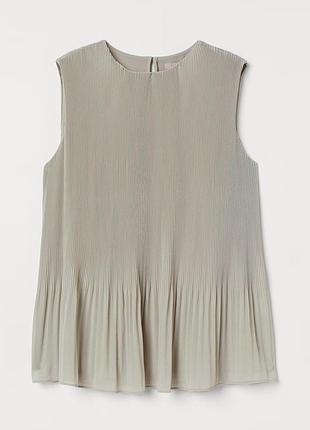 Новая зеленая струящаяся двухслойная блуза h&amp;m