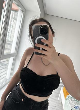Велюровий топ h&m корсет