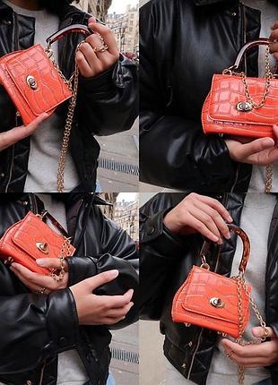 Распродажа мини-сумка asos с эффектом крокодиловой кожи
