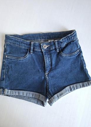 Шорты с высокой посадкой на девочку 9-11роков джинсовые шортики