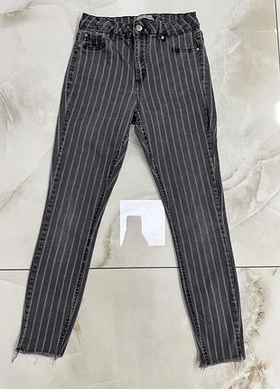 Джинсы в полоску, скинни