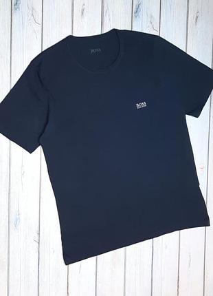 🤩1+1=3 брендова чоловіча темно-синя футболка hugo boss, розмір 46 - 48