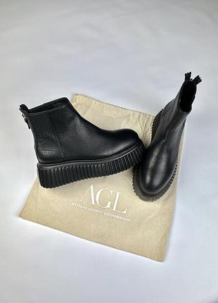 Agl черевики жіночі на платформі ботинки шкіра італія