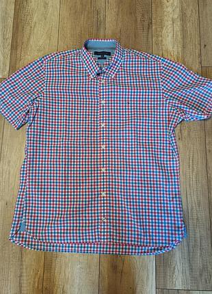 Сорочка чоловіча з коротким рукавом tommy hilfiger custom fit, розмір xl