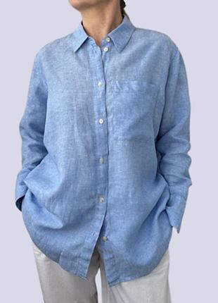 Льняная рубашка свободного кроя m&amp;s linen
100% льон