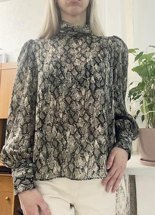 Полупрозрачная блуза питон zara, р.xs-s