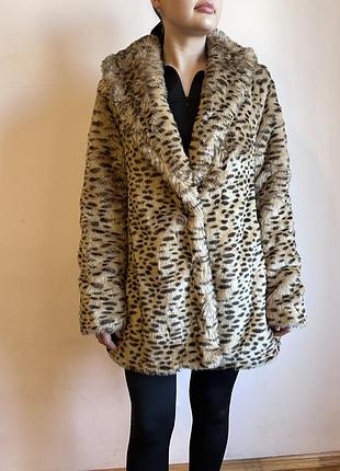 Шуба в леопардовий принт