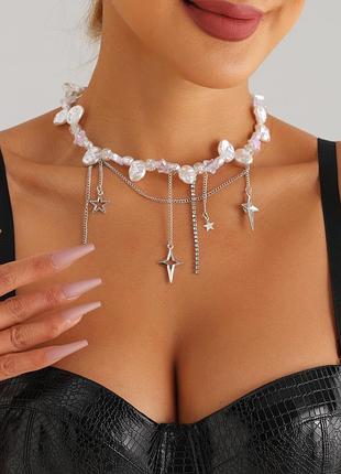 Колье с жемчужинами и подвесками 😍