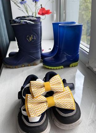 Чобітки та кросівки 27-30р, гумові чоботи з підкладкою, застібки на кросівки робоча, жорсткий заднік