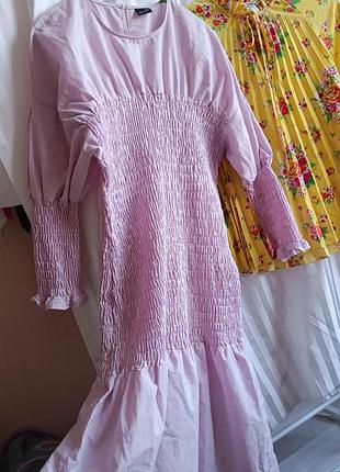 Невероятное сиреневое платье миди