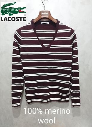 Lacoste мериносовый пуловер премиального качества от люкс бренда.