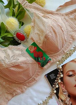 Чарівний мереживний дихаючий бюстгальтер беж від biweier зі вставкою