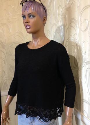 Джемпер з гіпюрової вставкою, h&m, розмір s