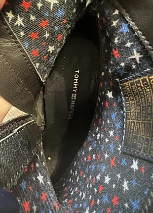 Чорні шкіряні черевики tommy hilfiger, шкіряні ботильони, ботинки tommy hilfiger, босоножк...