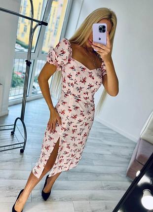Сукня жіноча рожева квітковий принт