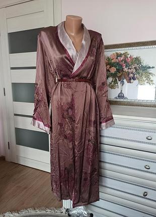 100% шелк длинный шелковый халат в китайском стиле