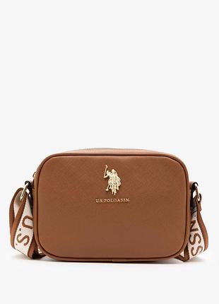 Сумка коричнева через плече polo кросбоді