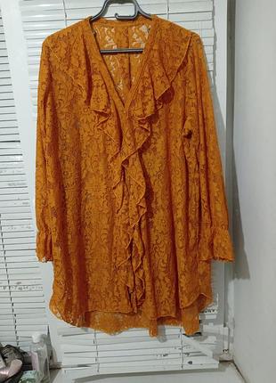 Роскошная гепюповая рубашка- туника