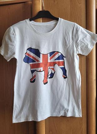 Коттоновая летняя,футболка унисекс с отличным принтом р xs,s