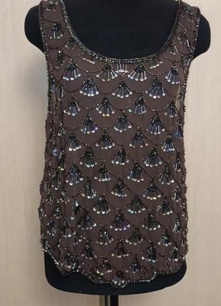 Блуза з вишивкою бісером і паєтками