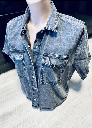 Рубашка укороченная оверсайз