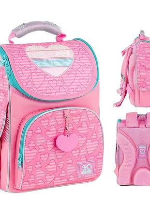 Рюкзак школьный каркасный gopack education pink