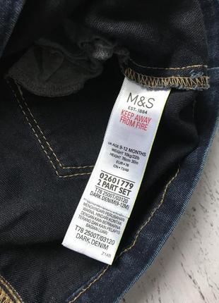 Крутой джинсовый сарафан платье m&s 9-12мес2 фото