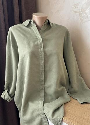 Сорочка хакі льон котон xl