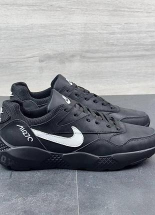 Демисезонные кожаные кроссовки nike цвет черный