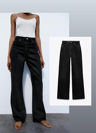 Zara джинси wide leg сірі джинси zara чорні джинси zara