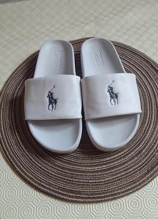 Білі  шльопанці polo ralph lauren 40-41роз.