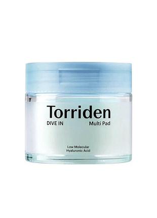 Тонер-педи torriden dive in low molecular hyaluronic acid multi pad 80 шт