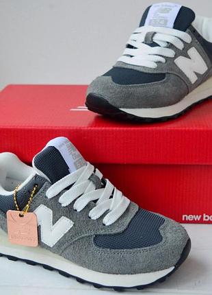 New balance 574 gray white кроссовки женскиестрем баланс кроссовки кроссовки