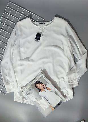 Белая базовая шифоновая женская блузка