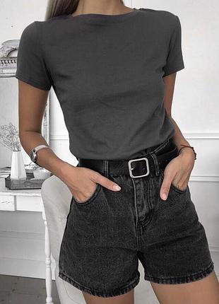 New черные джинсовые шорты mango прямые короткие базовые шорты с высокой посадкой straight